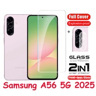 ฟิล์มสำหรับ A56 Samsung 5G 2025กระจกนิรภัยป้องกันเต็มพื้นที่สำหรับ Samsung Galaxy A56 A16 A26 A36 Sa