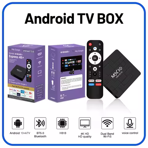Android TV Box 2025 4K Media Player High Quality Allwinner H313 MX10 K2 Mali-G31 1.5GB RAM 8GB eMMC 