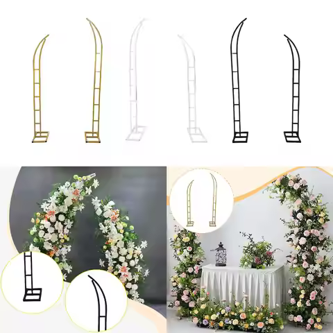 2Pcs Double Wedding Arch Set 5.9 + 6.9 Feet Sturdy New Year Decor Curved Top