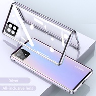 Phone Case 360° Double Sided Glass Magnetic Adsorption Metal For OPPO F23 F25 Pro 5G F27 Pro Plus Ca