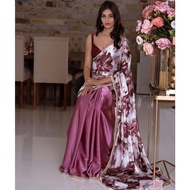 beautifull floral satin saree