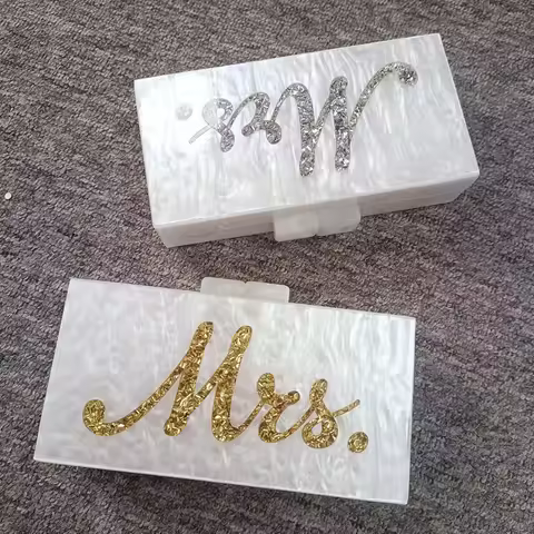 Mirror Luxury Bags Designer Party Handbag Shoulder White Acrylic Clutch Brand Evening Personalized C