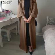 MOMONACO ZANZEA Muslimah Women Muslim Long Flare Sleeve Cardigan Loose Holiday Maxi Baggy Overcoat