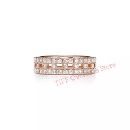 Tiffany And Co ทิฟฟานี่วงแหวนแท้ 18K ทองกับเพชรอัจฉริยะกลม 5.5 มม.กว้าง/ Tiffany T True Wide Ring 18