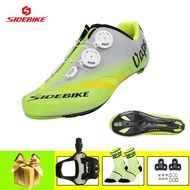 SIDEBIKE Carbon Fiber Cycling Shoes Sapatilha Ciclismo Self-locking Road Bike Boots Pedals Ultra-light Riding Outdoor Sneakers