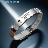 FORBETTER Inspirational Quotes Braclets, Stainless Steel/PVC Bible Verse Family Friendship Bracelet,