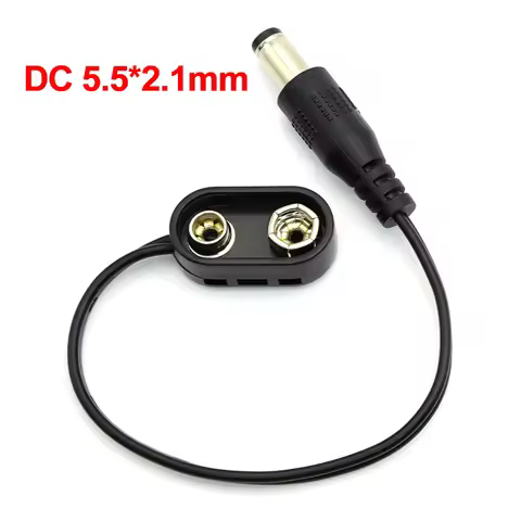 9V Battery Clip Converter Power Cable Connector Pedal Effect DC Male Adapter 9Volt Power Supply Cabl