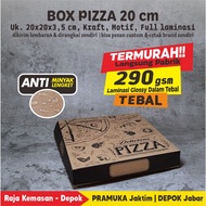 PIZZA BOX 20x20x3.5 CM KRAFT LAMINATED MOTIF