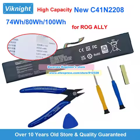New 100Wh Upgraded C41N2208 Battery 15.48V 6459mAh for Asus ROG ALLY Gaming Handheld RC71L High-Capa