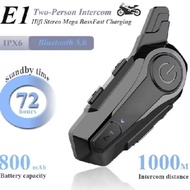 E1 Intercom Helmet Bluetooth 5.0 Headset Bluetooth Helmet Standby Time LongYANG IPX6 Waterproof Rati
