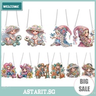 2pcs 2D Flat DIY Diamond Painting Set Hanging Diamond Art Kits Diamond Art Pendant Window Hanging Ar