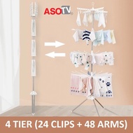 ASOTV® 3 Tier 4 Tier Foldable Hanger Drying Rack Rak Baju Boleh Lipat Ampaian Baju Baby Ampain Kain 