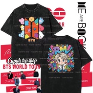 Cupids K-pop Fandom Chibi Member Print neutral Washed Cotton Oversized Fan Merch T-shirt