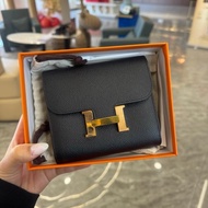 Hermes Constance Slim 康康短款錢包 黑金 經典款