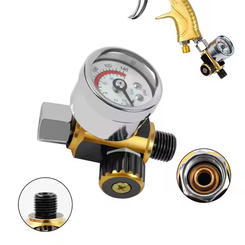 New Spray Paint Air Pressure Regulator 0-140PSI G1/4 Thread Pressure Gauge Pneumatic Tool Accessory 
