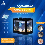 Aquarium Mini Ikan Cupang LED Bentuk Lego