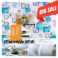 Waterproof PVC Wall Sticker Wallpaper/Doraemon Bedroom Wallpaper 3D