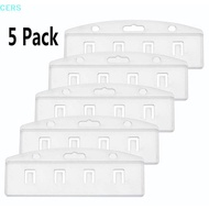 SUM Pa Of 5 Horizontal Half Card Badge Holder For Swipe ID Cards Frosted Rigid Polycarbonate Plastic