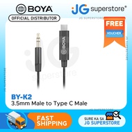 Boya BY-K2 3.5mm TRS Male to USB Type-C 20cm Audio Adapter Cable for Android Devices