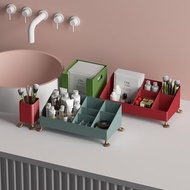 可愛貓腳 化妝品保養品美妝收納盒 桌面雜物搖控器收納盒