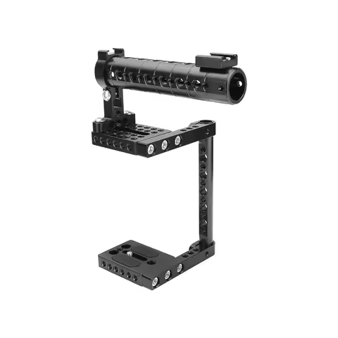 HDRiG Univeral Camera Cage Rig With Cheese Top Hanlde & 15mm Cheese Rod For Canon Nikon Sony Panason