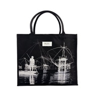 PASAYA Woven Art Bag x SYMBOLIC OF THAILAND - YOK YOR - BLK Size M (33x31x15 cm.)
