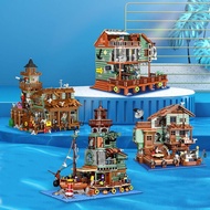 Exquisitely packaged fisherman's hut street view building house compatible with Lego build精美包装渔夫小屋街景
