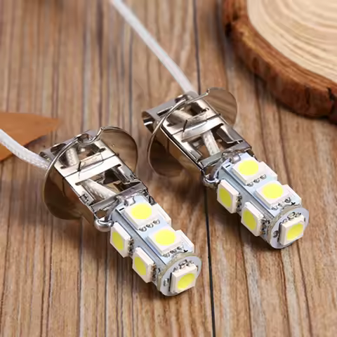 2x H3 5050 White 9 SMD LED DC12V Auto Car Fog Light Lamp LED Bulbs 6500K 9SMD H3 5050 9SMD 9SMD Fog 