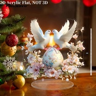 phenovo Dove Flower Plaque Table Centerpiece Acrylic 2D Flat Table Decoration for Bedroom