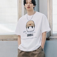 GXG Men's Clothing Trendy Casual Printed Pure Cotton Round Neck Short Sleeve T-Shirt Summer New