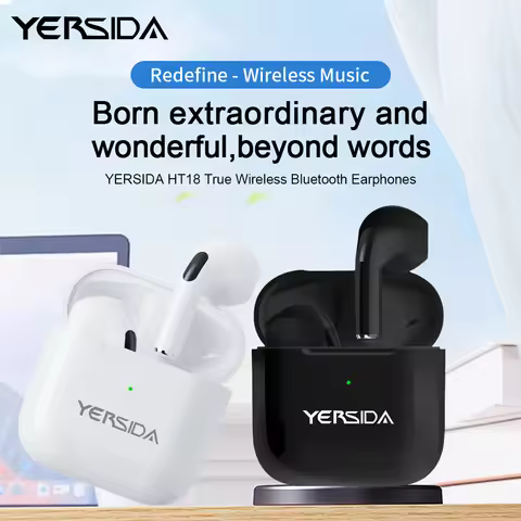 YERSIDA Original HT18 TWS Wireless Bluetooth Earphones HIFI Stereo Sports Headphones with Mic Suitab