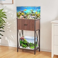 LAQUAL 10 Gallon Fish Tank Stand with Cabinet, Double Aquarium Stand for 10 &amp; 5 Gallon Fish Tank, Heavy Metal Stand with Stable Structure, Adjustable Table Feet &amp; Anti-tilt Device