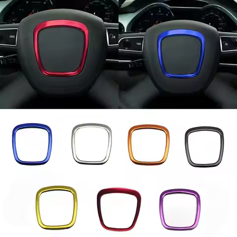 Car Styling Steering Wheel Center Logo Covers Stickers Trim For Audi A4 B6 B7 B8 A6 C6 A5 Q7 Q5 A3 I