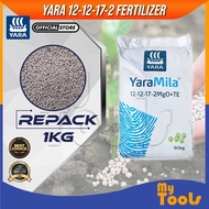 YaraMila 12-12-17+MgO +TE 1kg imported flowering fuiting fertilizer baja bunga