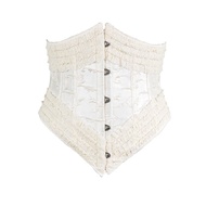 [Free Shipping] Empress Dowager West Elegant French Retro Fishbone Girdle Corset with Embossed Lace 