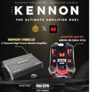 KENNON 1 CHANNEL HIGH POWER AMPLIFIER VX800.1 + MONSTER AMP KIT M600K-08.2