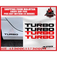 2 PCS TURBO SIDE STICKER HONDA CIVIC FC TCP TC TYPE R FK8 VTEC TURBO