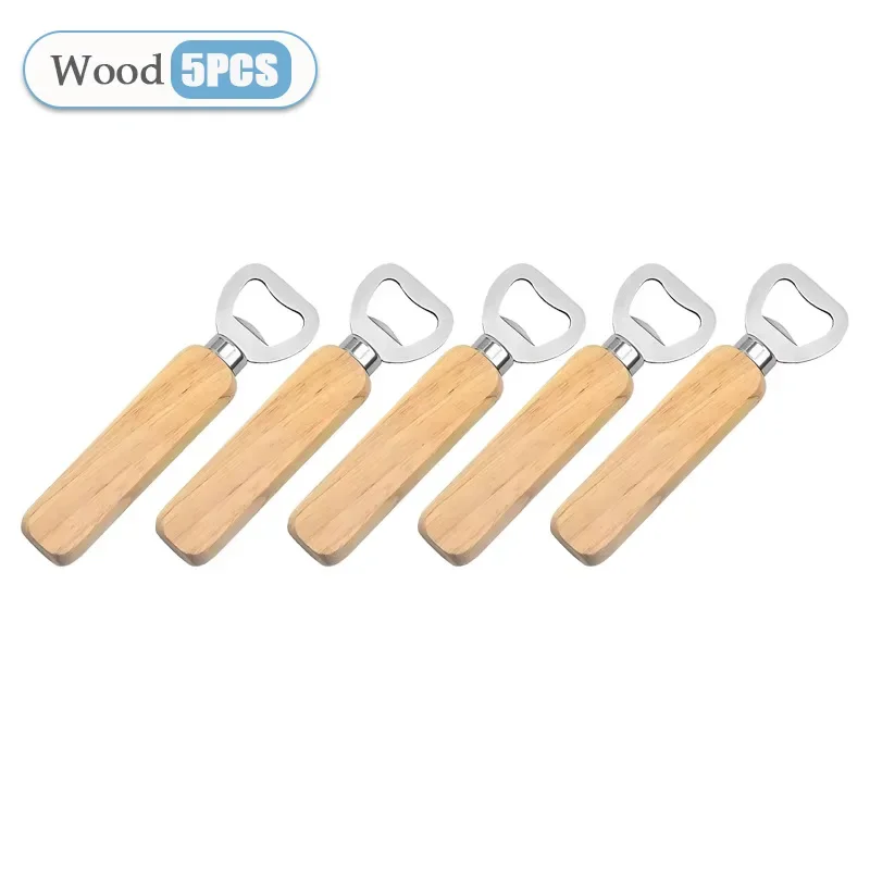 1-40PCS Wooden Handle Beer Bottle OpenerWooden Beer Bottle OpenerSolid Wood Beer Bottle OpenerStainl