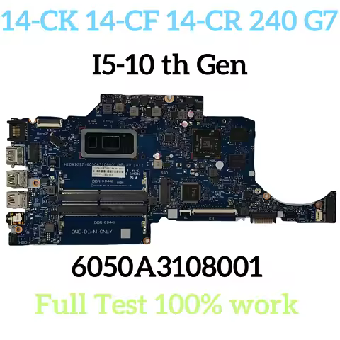 6050A3108001 For HP 14S-CF 14S-CR L68261-001 Laptop Motherboard placa mãe x99 with I5-10210U CPU MX5