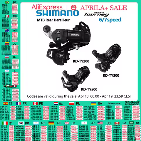 SHIMANO TOURNEY TY200 TY300 TY500 Rear Derailleur 6Speed 7Speed Medium Cage TY200 RD TY300/TY500 Lon