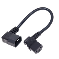 C13-C14 Computer Angled Power Extension Cord, H05VV-F 3G1.5mm / SJT 14AWG , IEC320 C13 Female to C14
