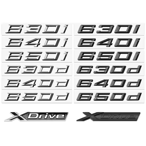 3D Car Tail Rear Trunk Letter Emblem Sticker For BMW 650d 630d 640d 645d 630i 640i 650i 645i 6 Serie