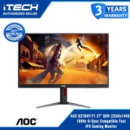 AOC Q27G4F/71 27" QHD (2560x1440) 180Hz G-Sync Compatible Fast IPS Gaming Monitor