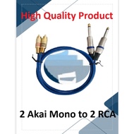 Cable 2 jack akai Mono to 2 jack RCA 1M