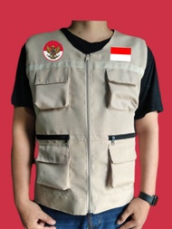 Rompi lapangan bordir GARUDA INDONESIA keren/Rompi wartawan pria logo bordir