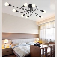 TLM Lampu 8 Heads spider light Iron led Ceiling Light Retro Industrial Loft chandelier
