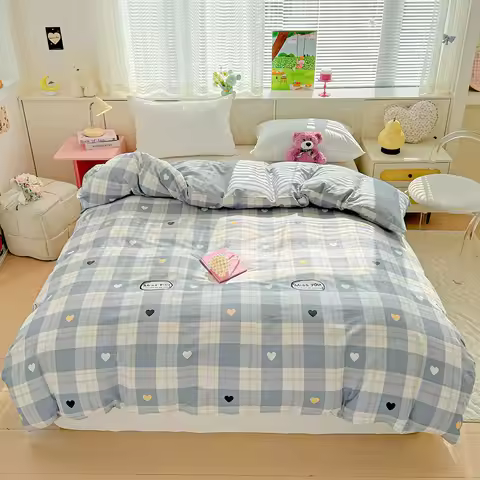 Kids Duvet Cover 100% Cotton 220x240cm Korean Style No Filling