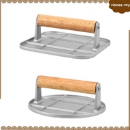 [VioceeMY] Hamburger Press, Burger Press, Wooden Handle, Kitchen Gadget, Grill Flattener, Steak Pres