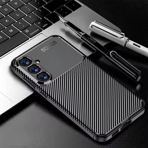 For Samsung Galaxy S23 FE Case Samsung Galaxy S23 FE Cover Funda Soft Luxury Business Carbon Fiber B