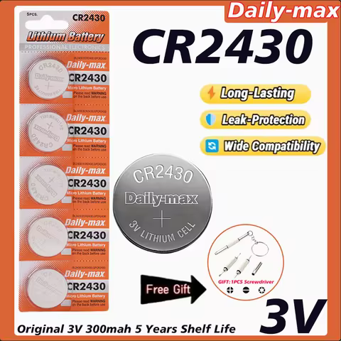 CR2430 3V lithium coin cell batteries, suitable for electronic scales, electric lights, car keys, CR